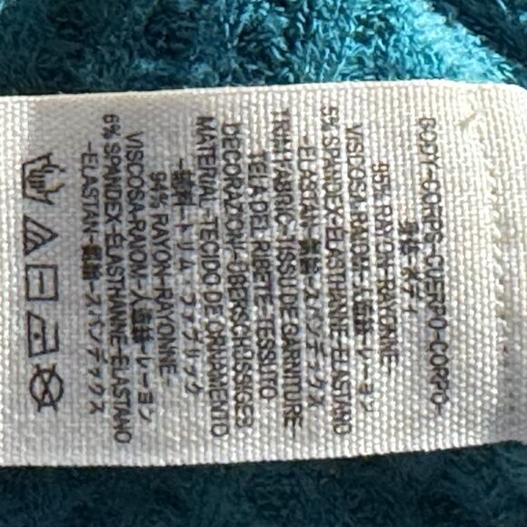 We the Free People Laguna Thermal Top Blue/Green Sz M Boho - Picture 4 of 5